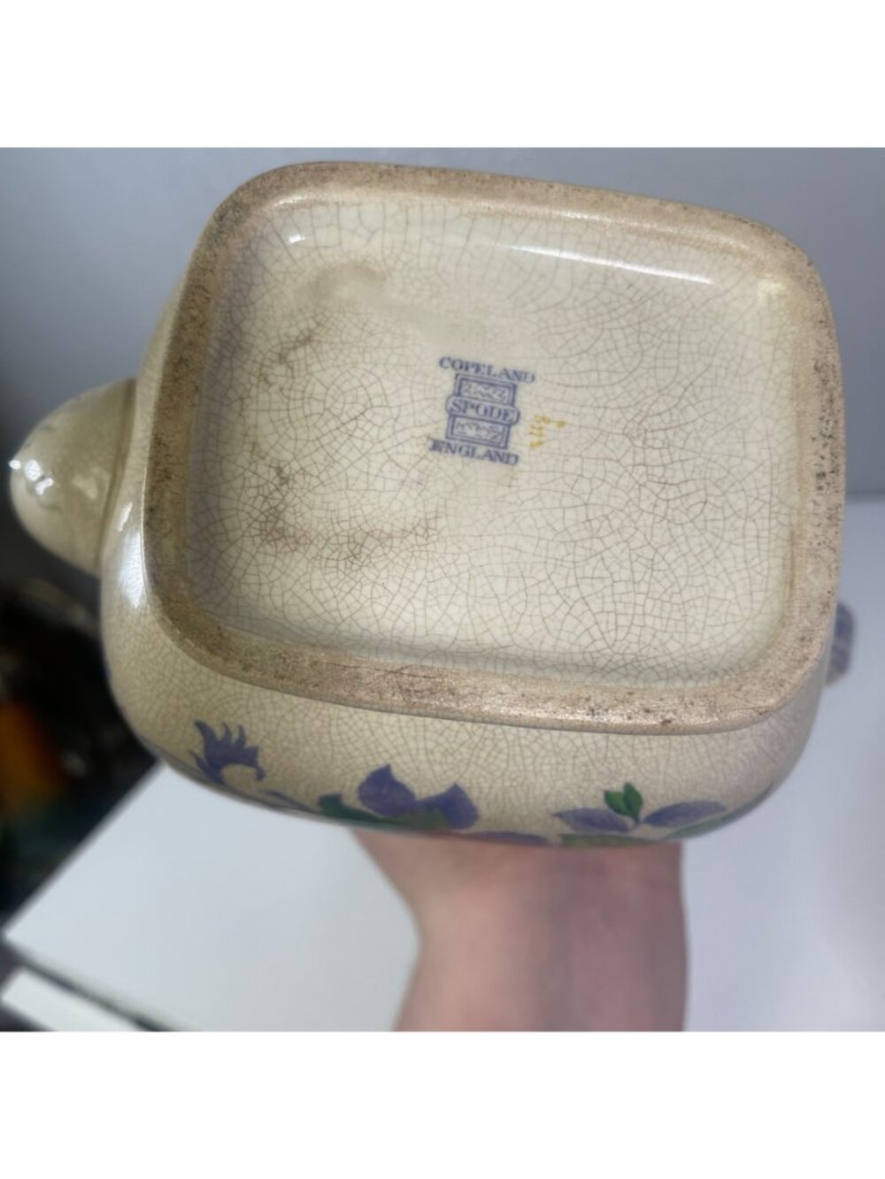 VTG Copeland SPODE Mayflower Coffee or Tea Pot Lavender British Flowers Damaged - Picture 10 of 10